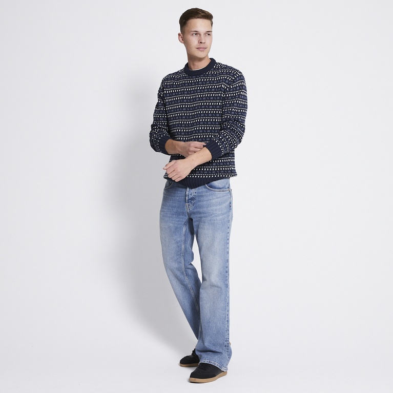 Pattern knit sweater "Felize" Navy